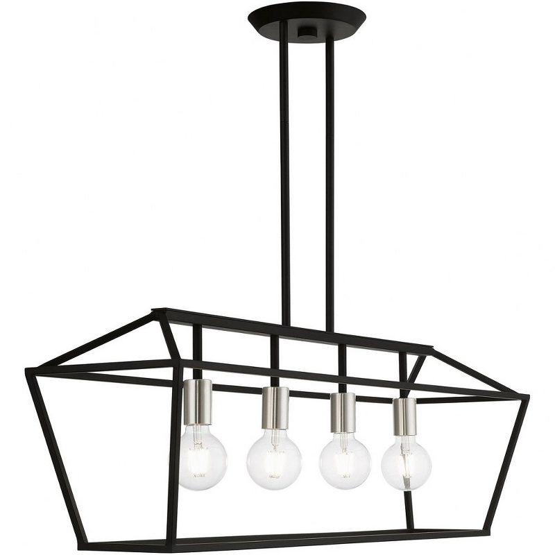 Livex Lighting Devone 4 - Light Chandelier in  Black/Brushed Nickel