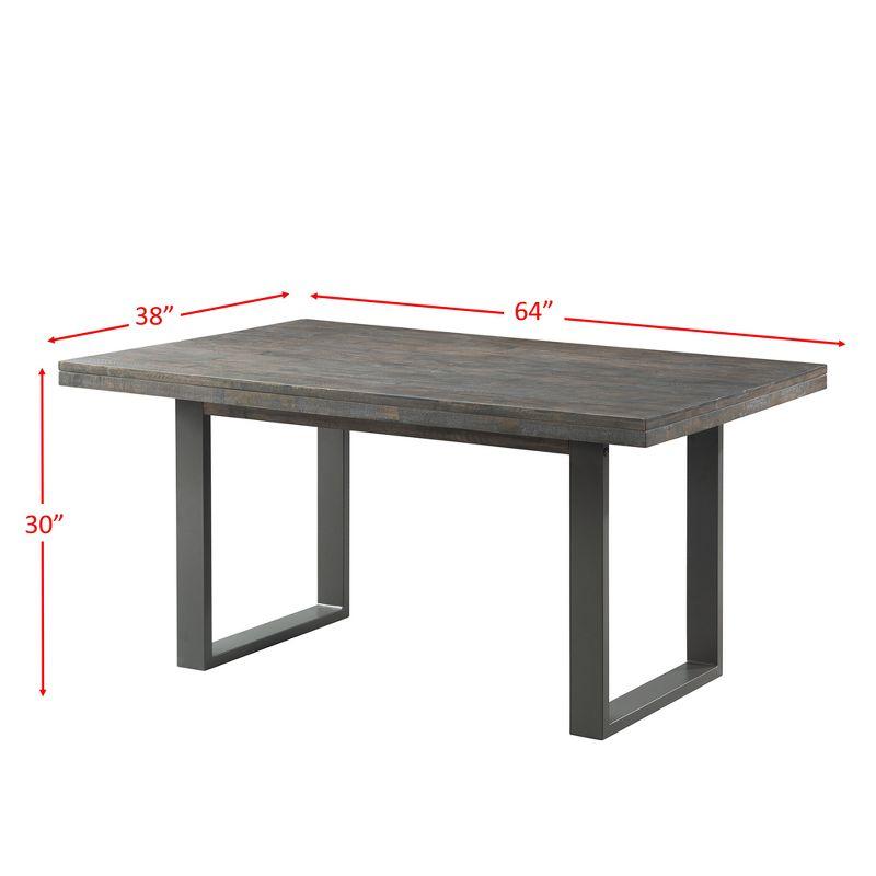 Picket House Furnishings Sullivan Dining Table Dark Ash: Modern Lacquered Rubberwood, Seats 6, Double Pedestal