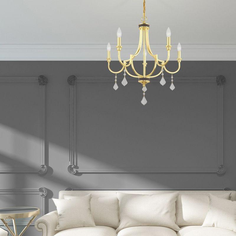 Livex Lighting Glendale 5 - Light Chandelier in  Polished Brass