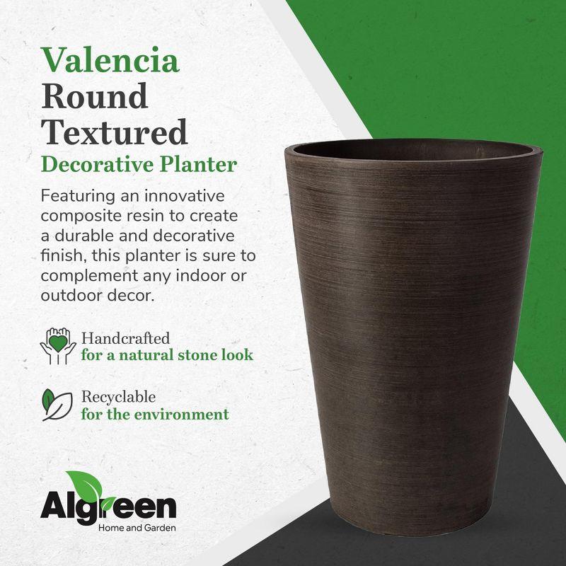 Algreen 16130 Valencia 12 x 18 Inch Round Taper Recycled Planter Pot, Chocolate