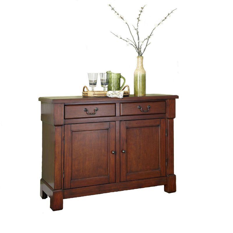 Rustic Cherry Mahogany 53" Buffet with Antique Brass Hardware