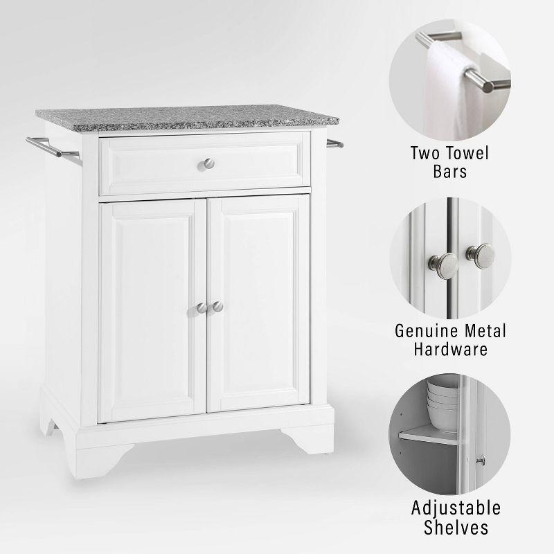 Lafayette Granite Top Portable Kitchen Island/Cart White/Gray - Crosley