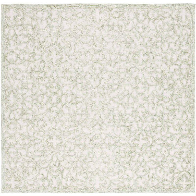 Trace TRC103 Hand Tufted Indoor Area Rug - Ivory/Green - 6'x6' - Safavieh