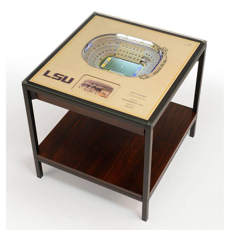 YouTheFan Glass Top End Table