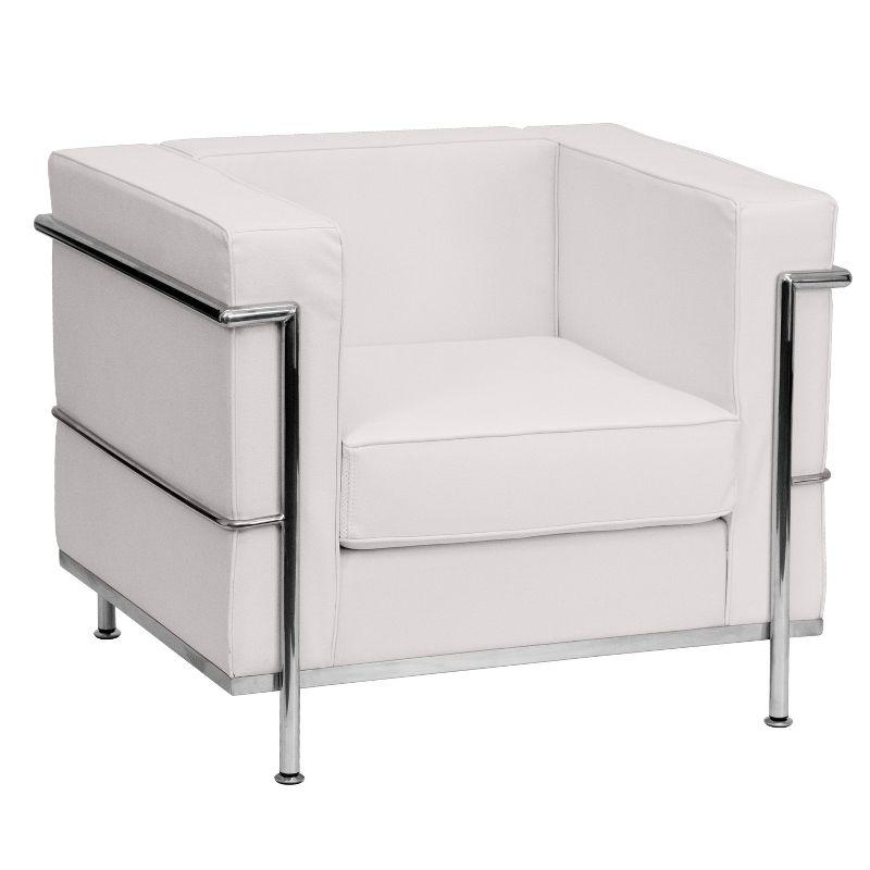 Flash Furniture HERCULES Regal Series Contemporary Melrose White LeatherSoft Chair with Encasing Frame