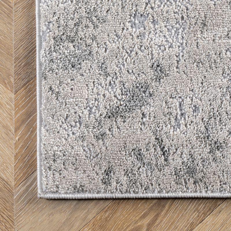 Eco-Friendly Silver Abstract Synthetic 40" Area Rug