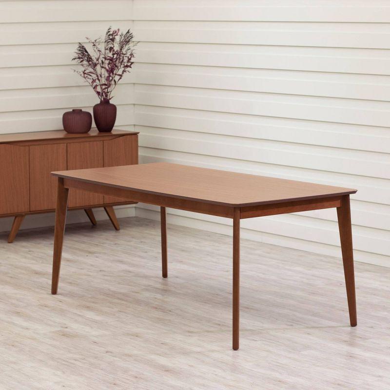 Manhattan Elegance 75" Cream Solid Wood Mid-Century Dining Table