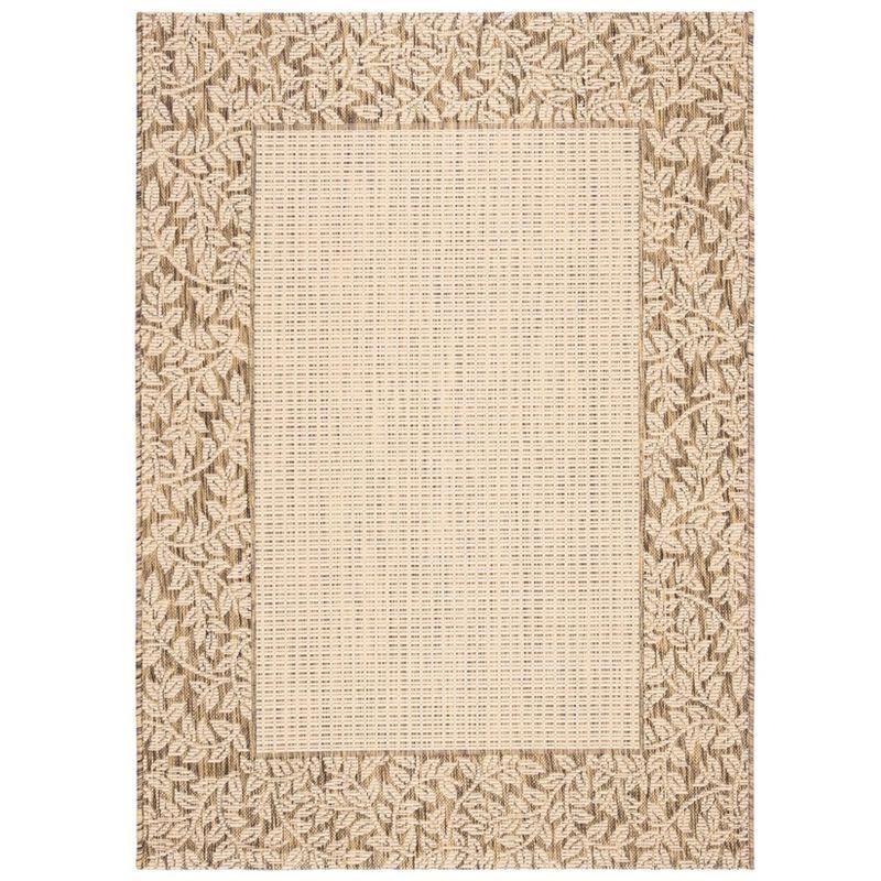 Natural and Brown Rectangular Synthetic Indoor/Outdoor Area Rug