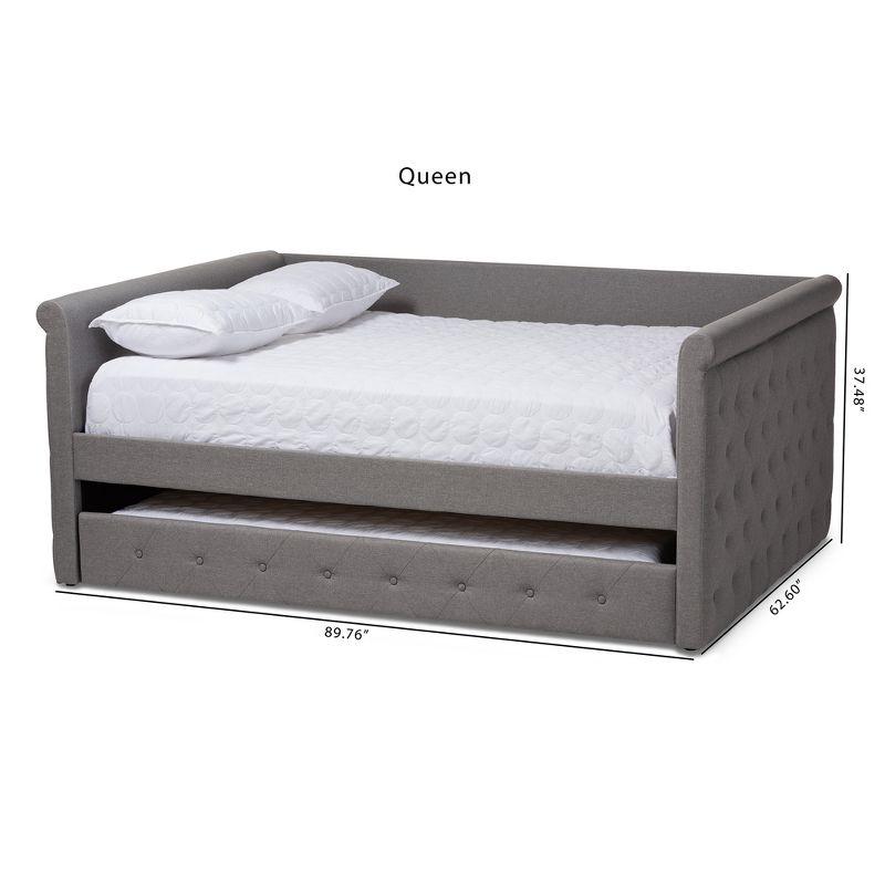 Alena Gray Upholstered Queen Daybed with Trundle