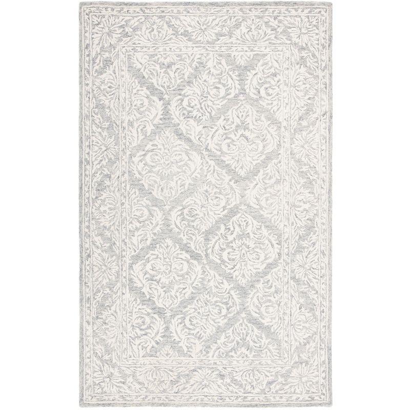 Gray and Ivory Hand-Tufted Wool 8' x 10' Area Rug