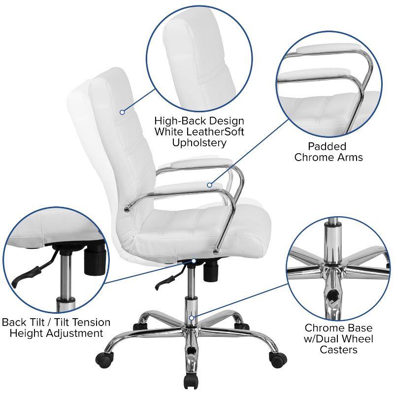 Flash Furniture High Back Executive Swivel Office Chair with Metal Frame and Arms