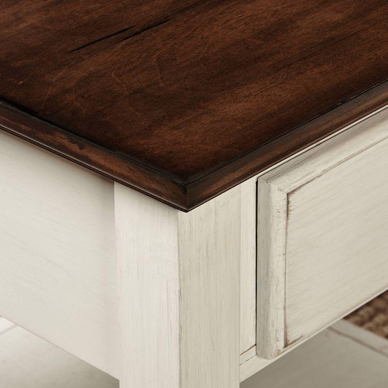 Charleston Two-Tone Wood End Table with Storage