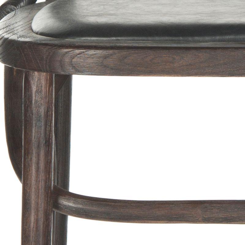 Kenny Bar Stool  Brass Nail Heads - Antique Black - Safavieh