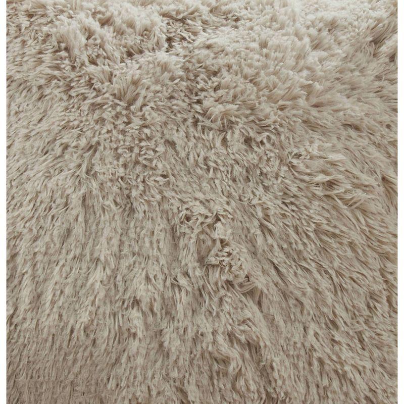 Classic Faux Fur Square Throw Pillow with Down Filling