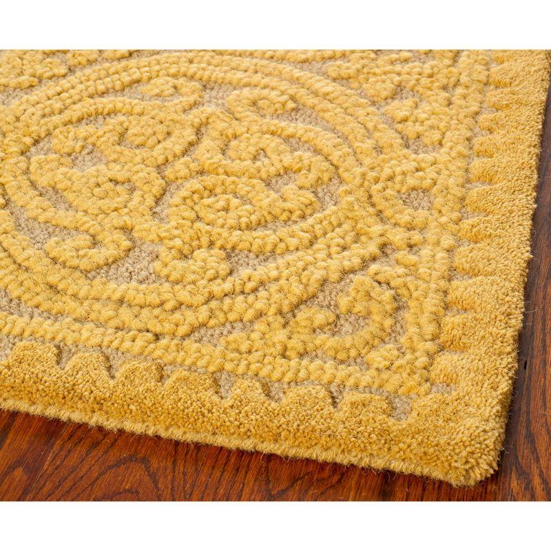 Hand-Tufted Moroccan Light Gold Wool Runner Rug - 30x14