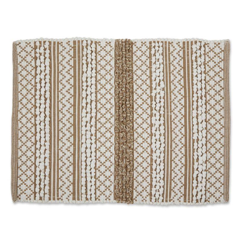 Design Imports Handloomed Slub Stripe - Stone & White - 2 X 3 Ft