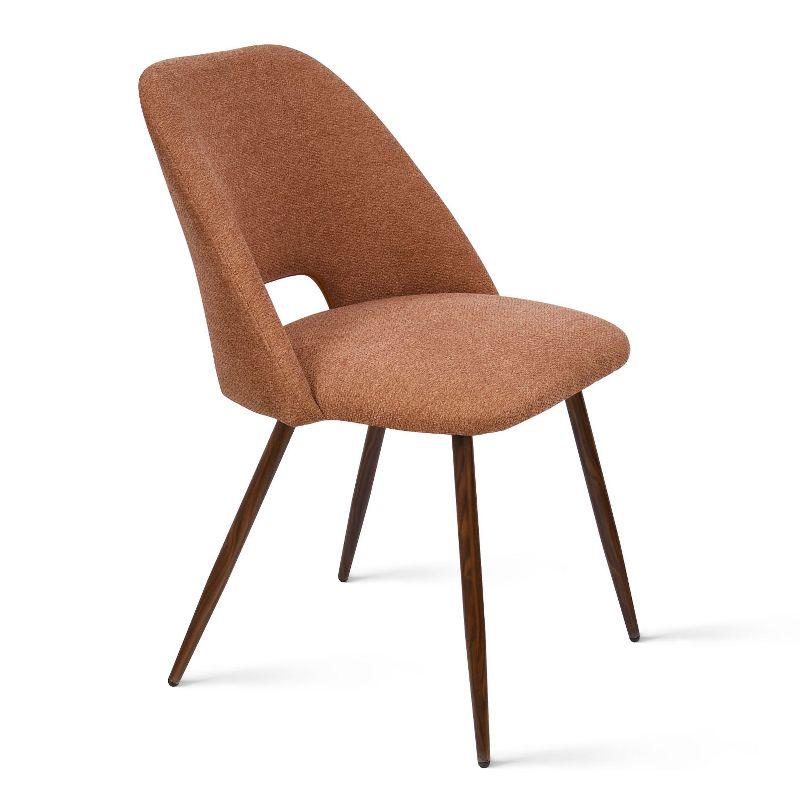 Terra Fabric Dining Chairs Set Of 4,Modern Kitchen Dining Room Chairs With Curved Back,Upholstered Dining Chairs With Walnut Metal Legs-Maison Boucle