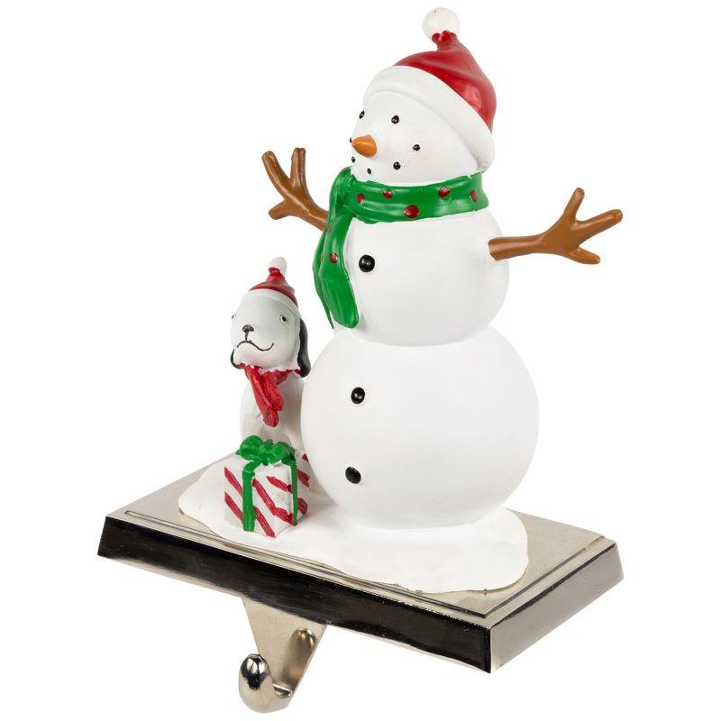 Northlight 6" Snowman and Puppy Christmas Stocking Holder