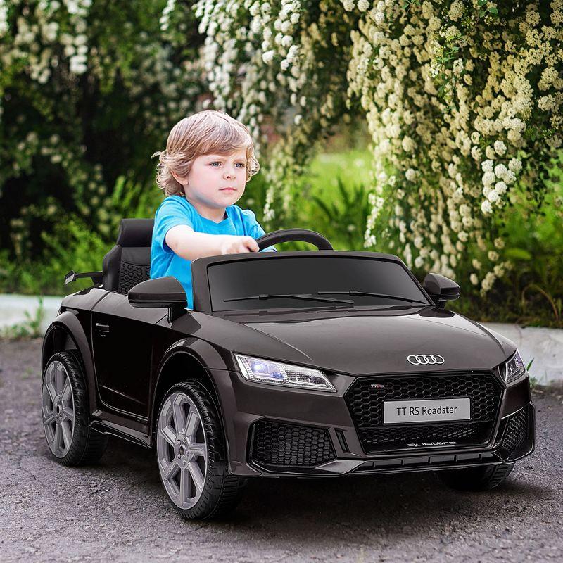 Aosom 6V Kids Electric Ride On Car, Licensed Audi TT RS with Seat and Remote Control, Horn, Music, MP3 - Black