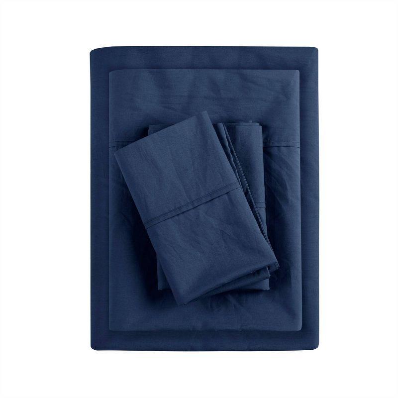 Madison Park Peached Percale 200 Thread Count Relaxed Cotton Percale Sheet Set