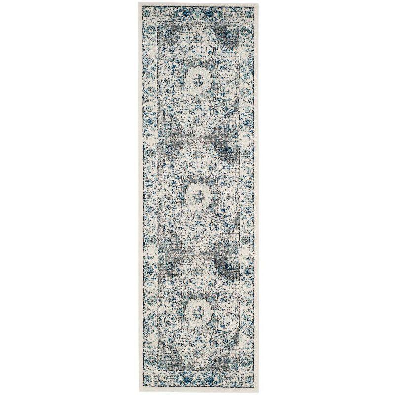 Evoke EVK220 Power Loomed Runner Rug - Ivory/Grey - 2'2"x21' - Safavieh.