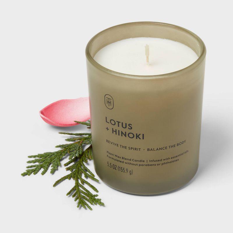 Glass Lotus and Hinoki Jar Candle 5.5oz - Threshold™