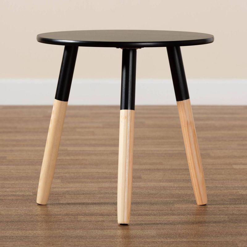 Obert Two-Tone Wood Coffee Table Black/Oak Brown - Baxton Studio: Modern, Sturdy, Angled Legs