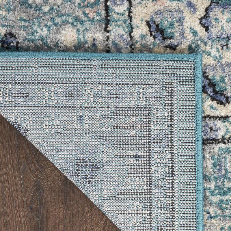 Nourison Passion Medallion Bohemian Indoor Rug Turquoise Grey 1'10" x 2'10"