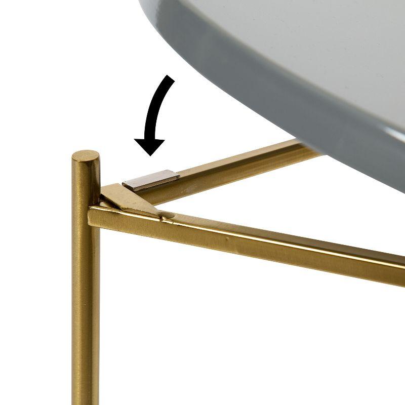 Kate and Laurel Ulani Round Metal Nesting Table, 2 Piece, Gray and Gold