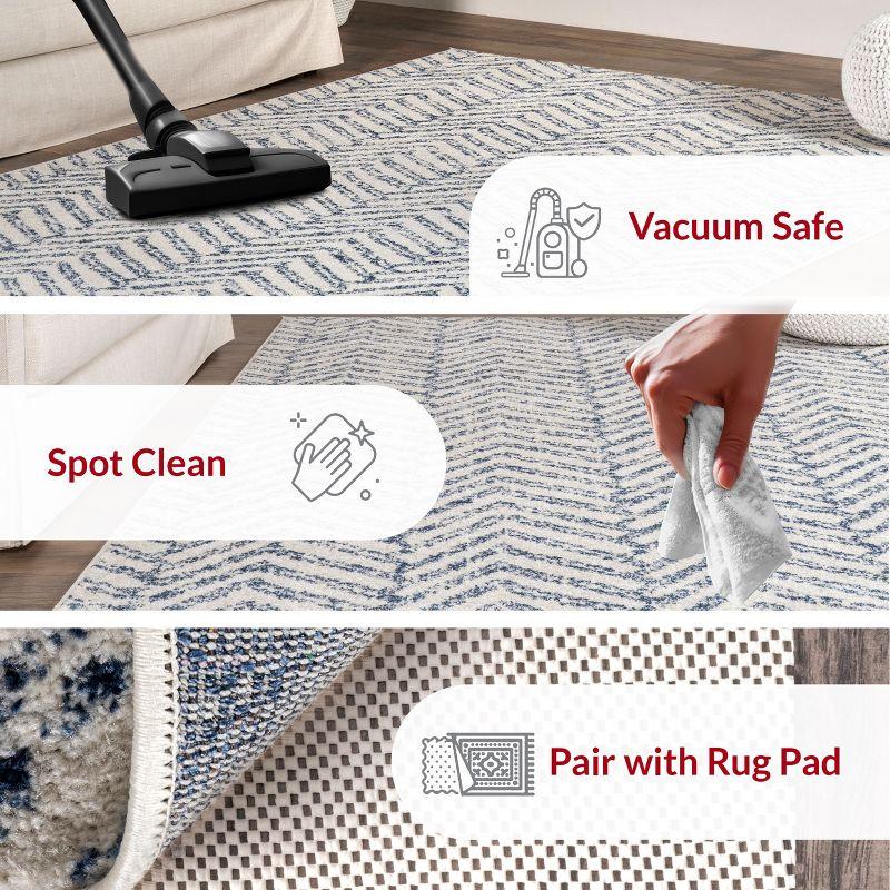 Nuloom Rosanne Chevron 7x9 Indoor Area Rug for Living Room Bedroom Dining Room Kitchen, Blue/Ivory