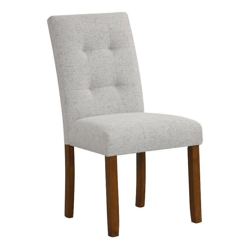 HomePop Set of 2 Tufted Back Dining Chairs Gray: Upholstered Polyester, Plywood Frame, 300 lbs Capacity