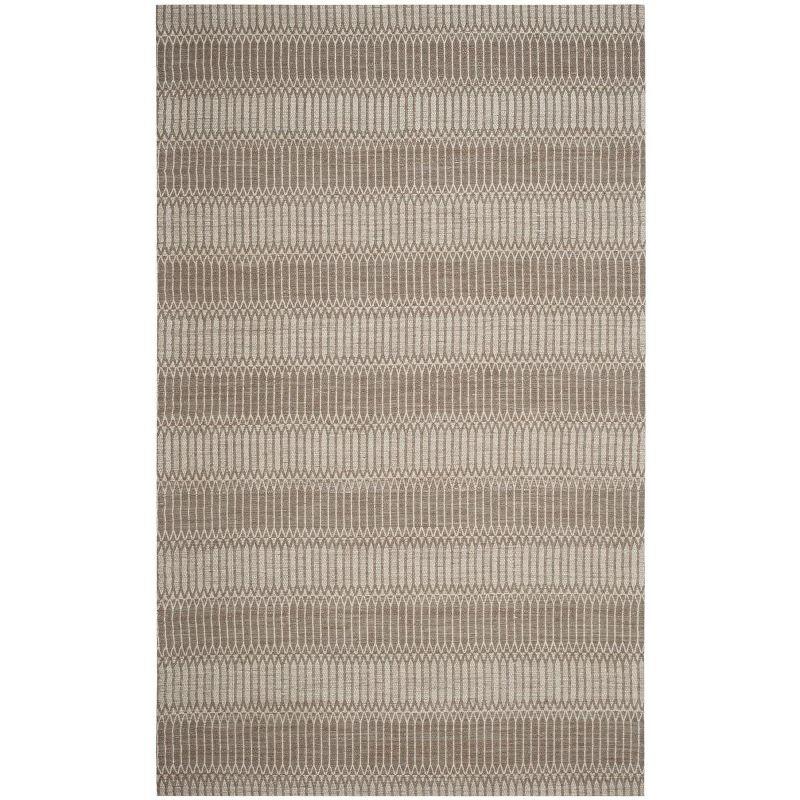 Marbella Brown Stripe 6' x 9' Handmade Viscose Area Rug