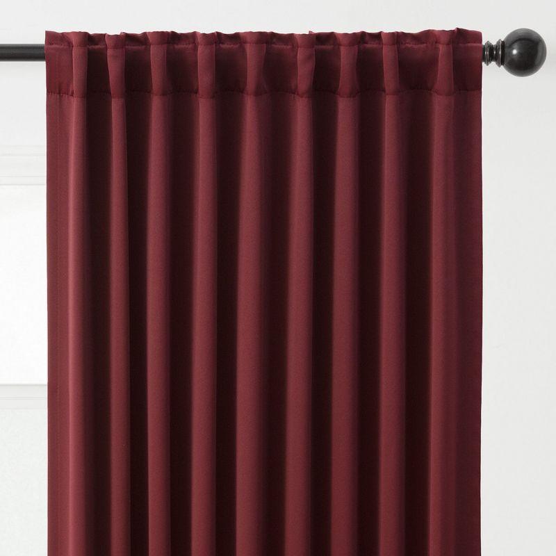 Chanasya 2pk Solid Contemporary Print Room Darkening Window Curtain Panels - Set of 2