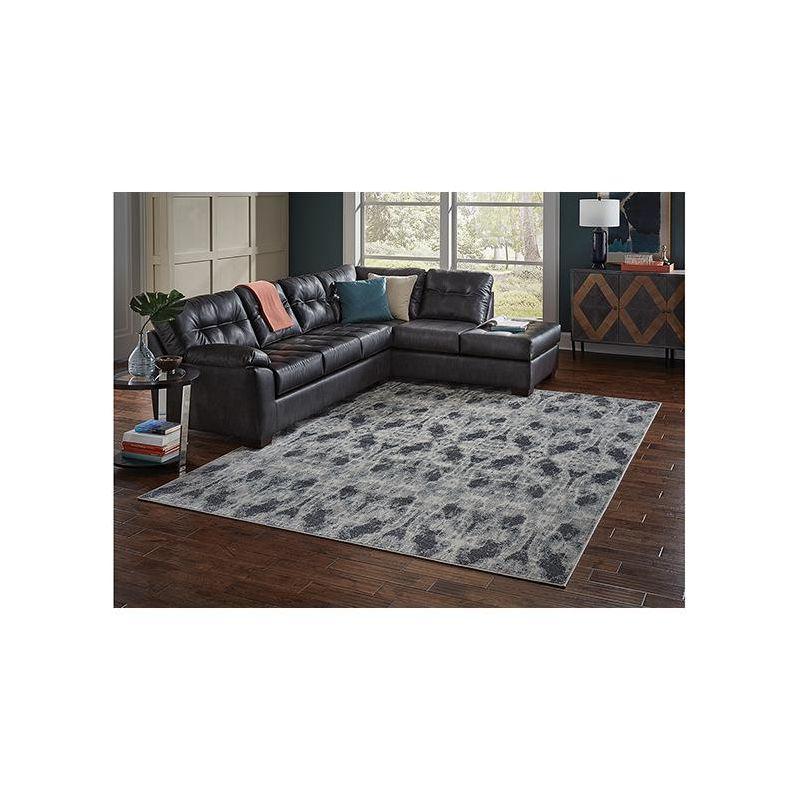 Gray Rectangular Synthetic Easy Care Area Rug