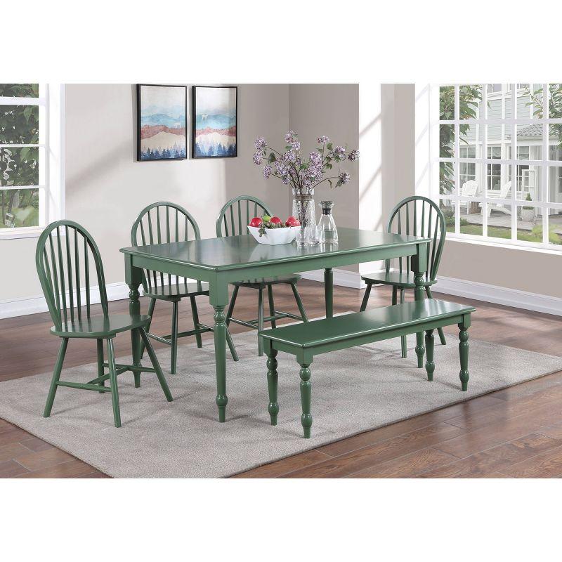 Equestrian Green Carolina 63" Rectangular Farmhouse Dining Table