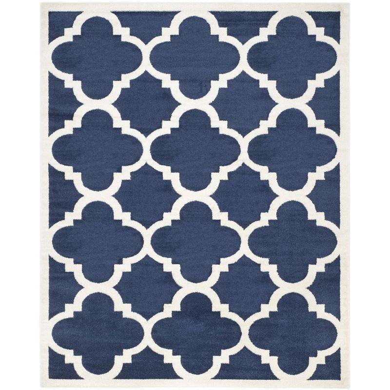 Amherst AMT423 Power Loomed Indoor Area Rug - Navy/Beige - 9'x12' - Safavieh