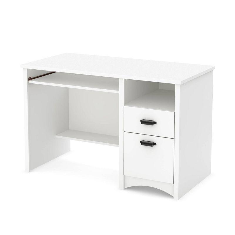 Gascony Wood Computer Desk with Drawers Pure White - South Shore