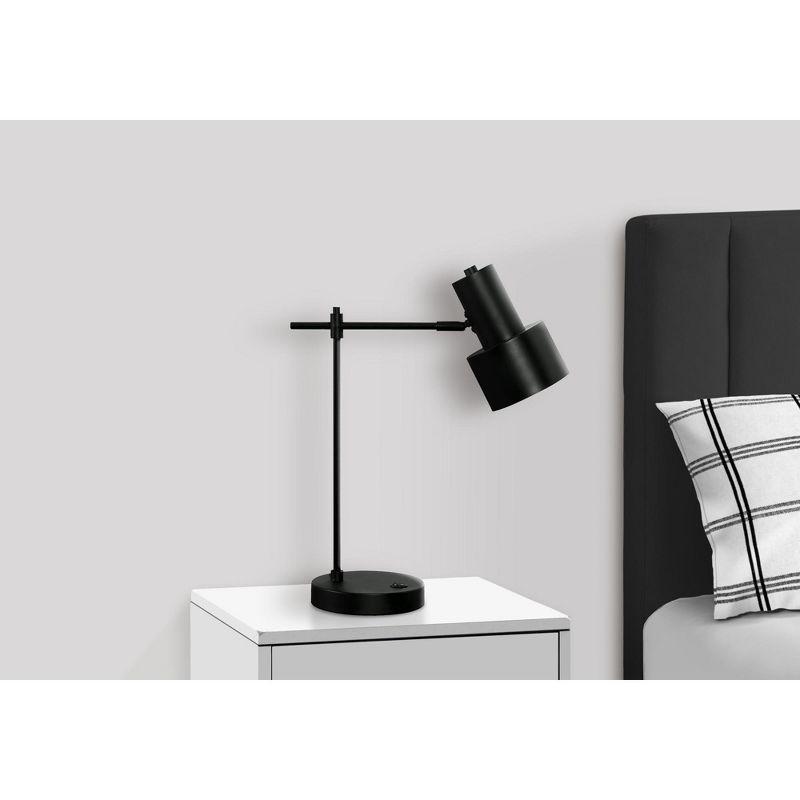 Monarch Specialties Lighting 21inchH Table Lamp Usb Port Included Black Metal Black Shade Modern