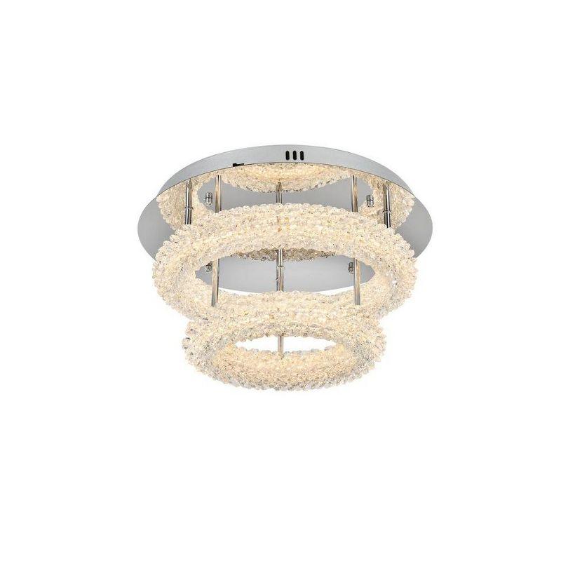 Chrome Crystal LED Flush Mount Light for Indoor Use