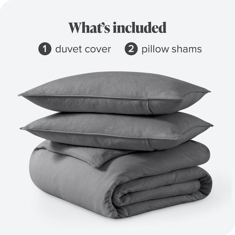 Bare Home Modern & Contemporary 100% Linen Duvet Cover Set