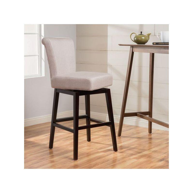 Tracy Swivel Counter Height Barstool Wheat - Christopher Knight Home: Upholstered, 27.5" Seat, Hardwood Frame