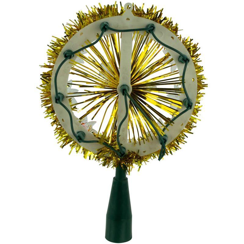 Northlight 7" Pre-Lit Gold Snowflake Starburst Christmas Tree Topper - Clear Lights