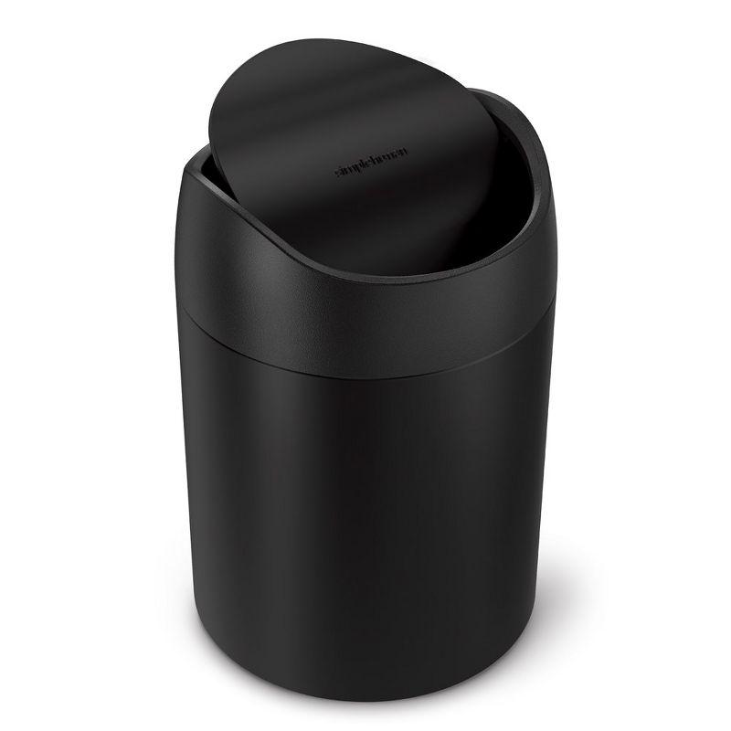 Matte Black Stainless Steel 1.5L Countertop Trash Can