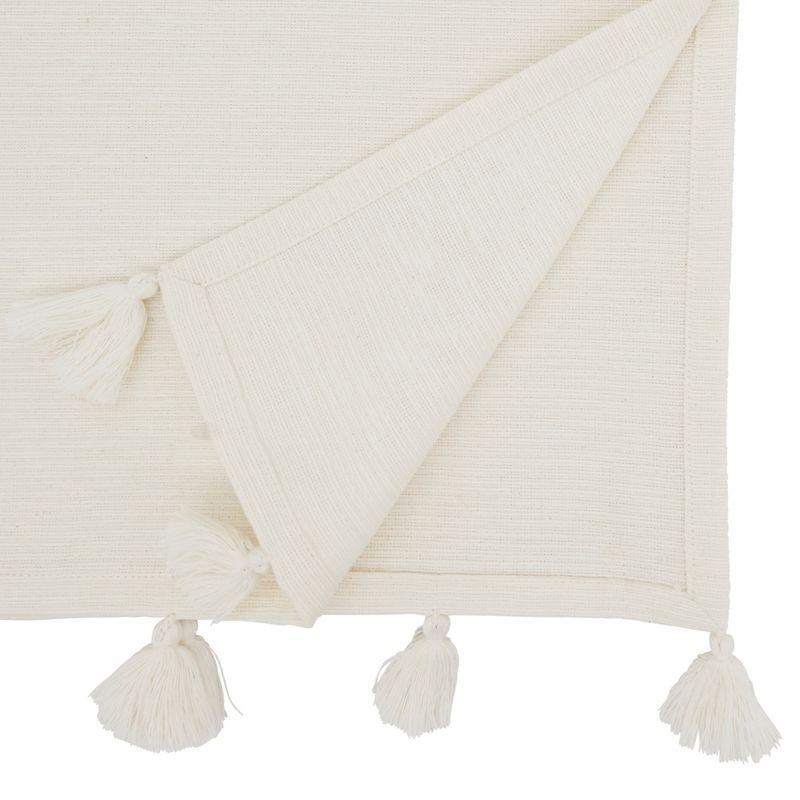 Saro Minimalist Luxe Tassel Table Runner