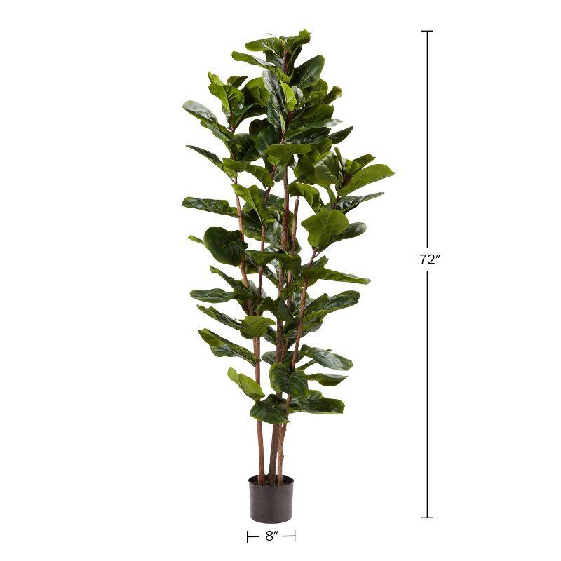 Fiddle Leaf Fig Tree - 72-Inch Fake Plant with Pot and Natural Feel Leaves for Home or Office - Artificial Plants Decor for Indoors by Pure Garden