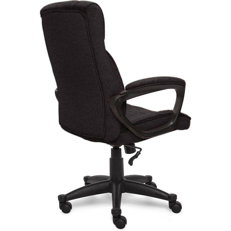 ErgoFlex Black Twill Executive Office Chair with Lumbar Support