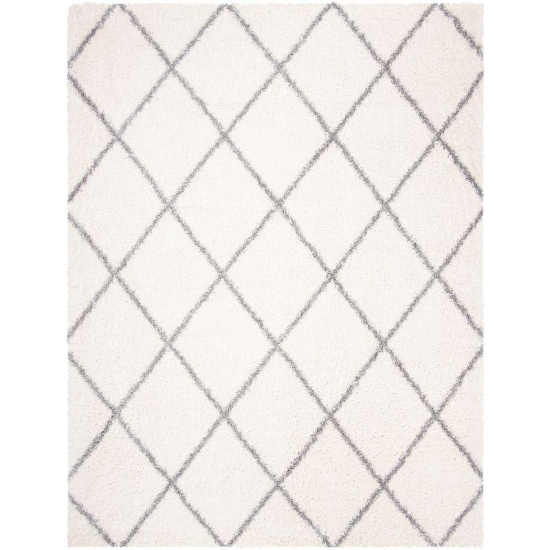 Parma Shag PMA515 Power Loomed Indoor Area Rug - 8'x10' - Cream/Grey - Safavieh