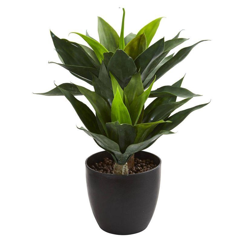 23" Green Silk Outdoor Potted Arrangement with Lights