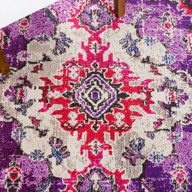 Monaco MNC243 Power Loomed Indoor Area Rug - Violet/Fuchsia - 5'x5' - Safavieh