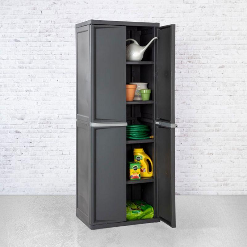 Sterilite Adjustable 4-Shelf Storage Cabinet With Doors